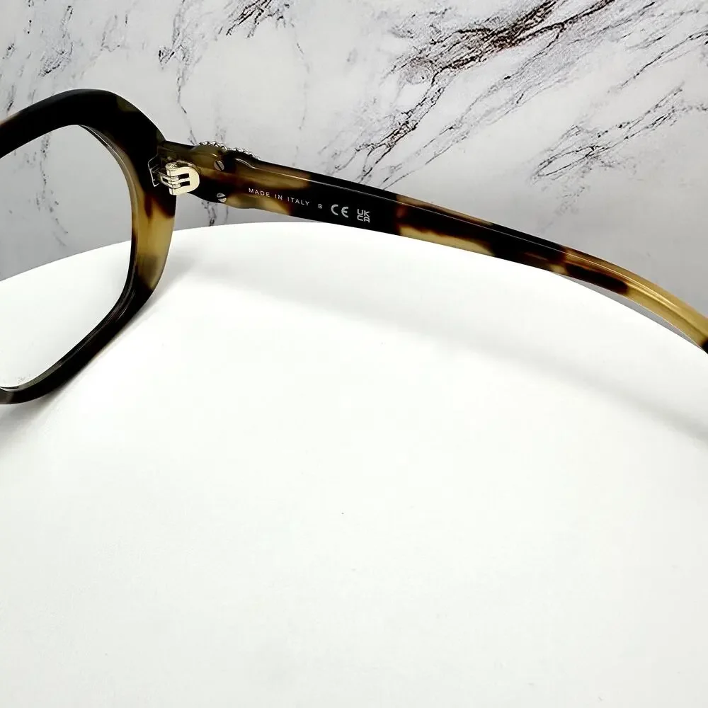 New CHANEL Eyeglasses Brown Gold Chain CC Square Acetate Womens - Picture 8 of 16